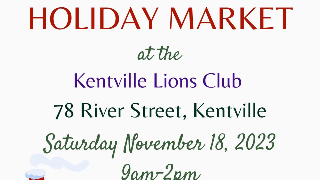 Lions Club Holiday Market information is saturday november 18th from 9-2