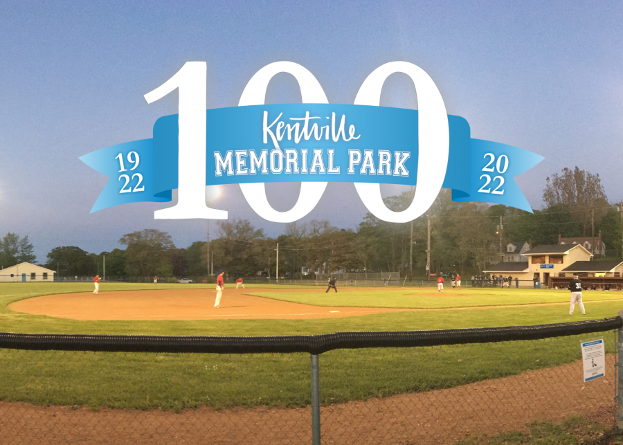 An image of memorial park with a celebratory 100 years anniversary logo over top