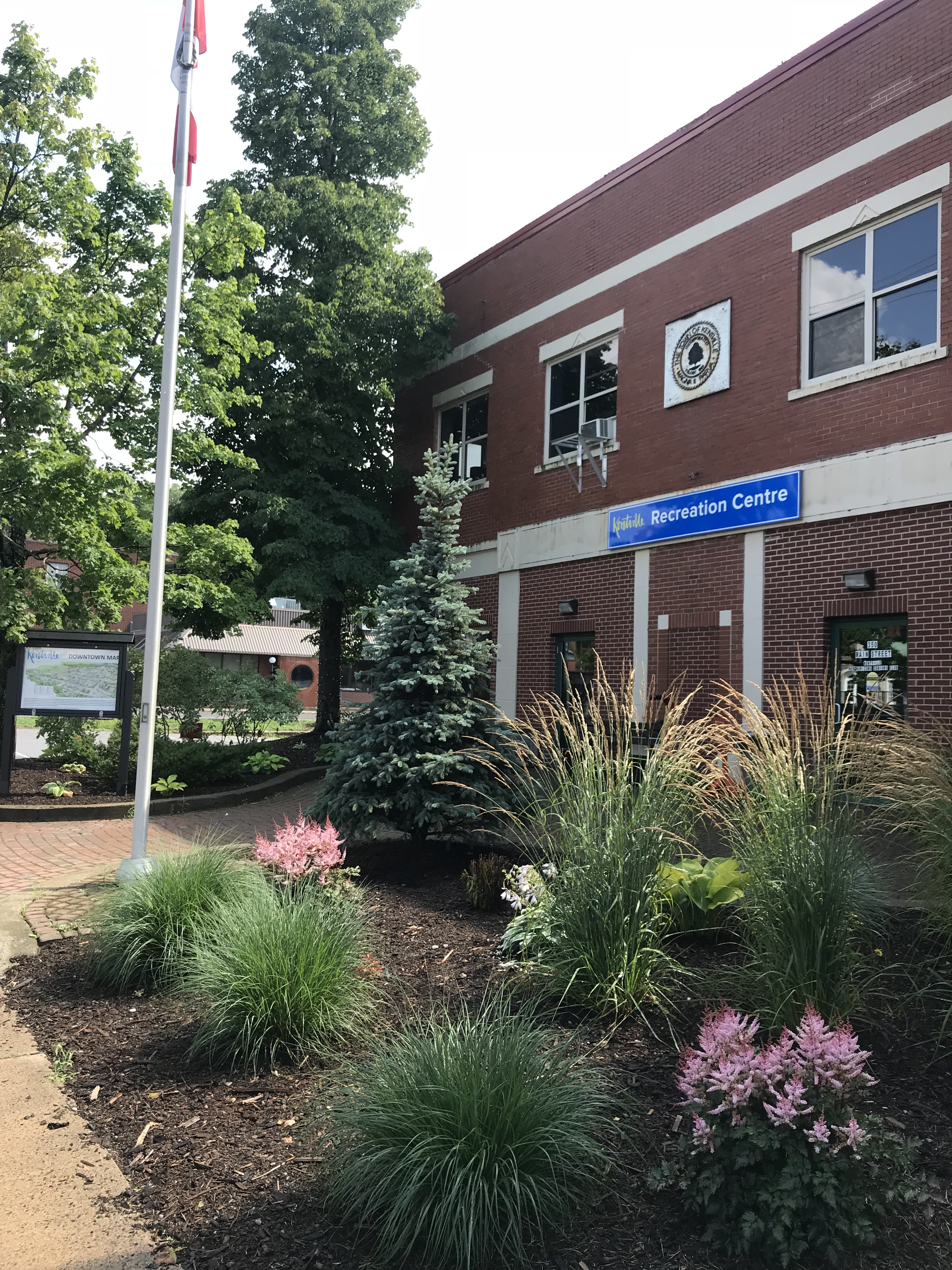 Recreation centre exterior and garden