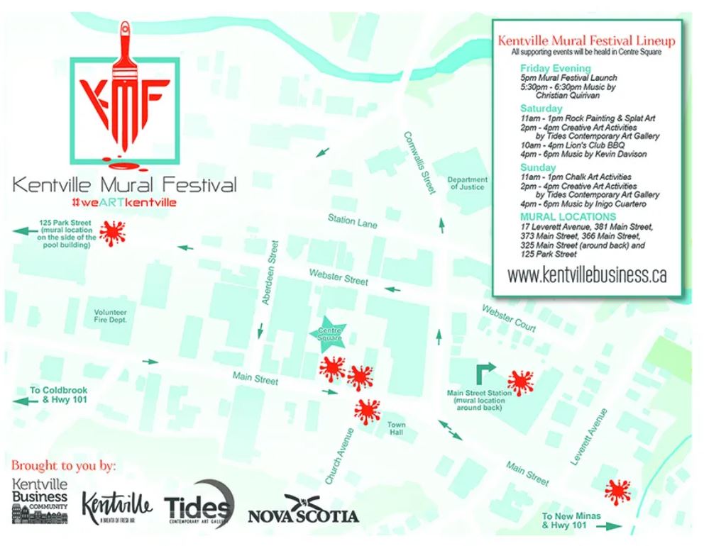 Map of mural locations for the festival