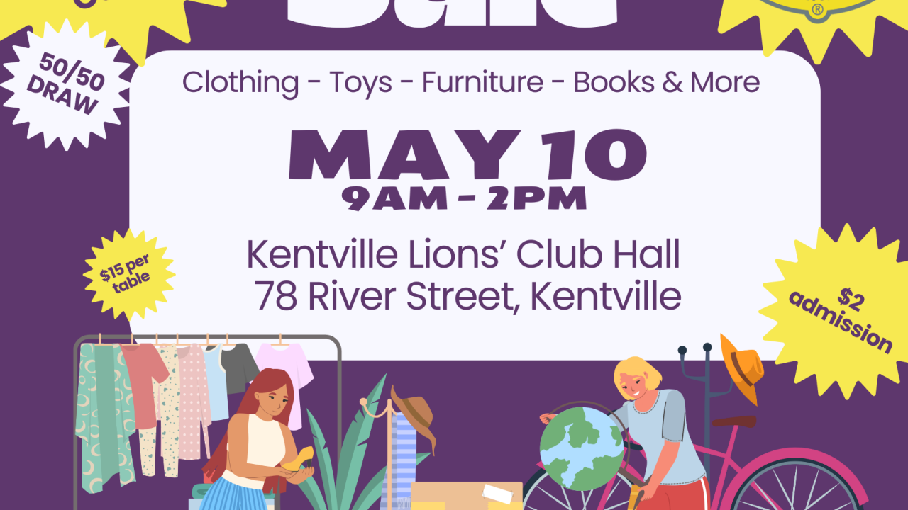INDOOR YARD SALE MAY KENTVILLE LIONS' CLUB