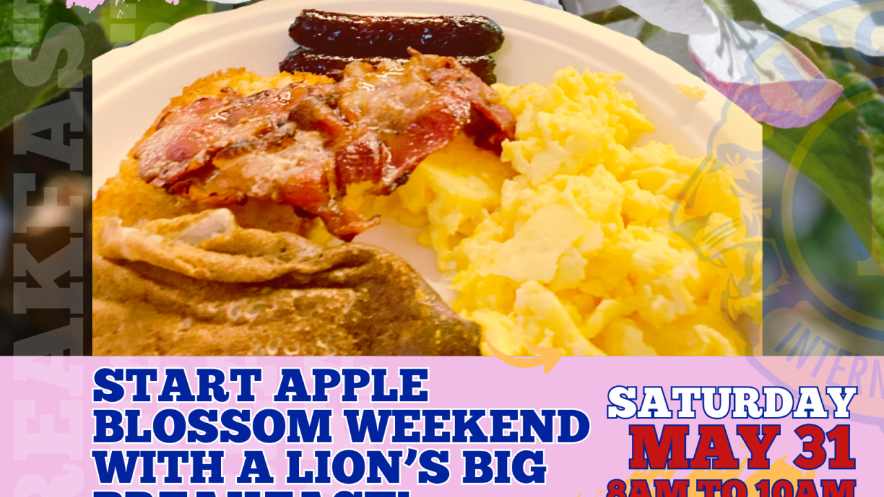 APPLE BLOSSOME LIONS' Breakfast - MAY 31 - Kentville Lions' Club