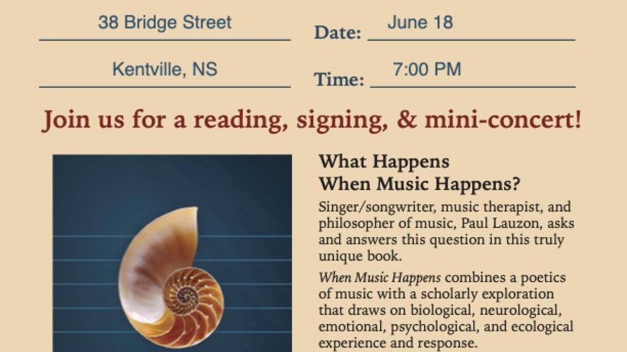 "When Music Happens" with Paul Lauzon