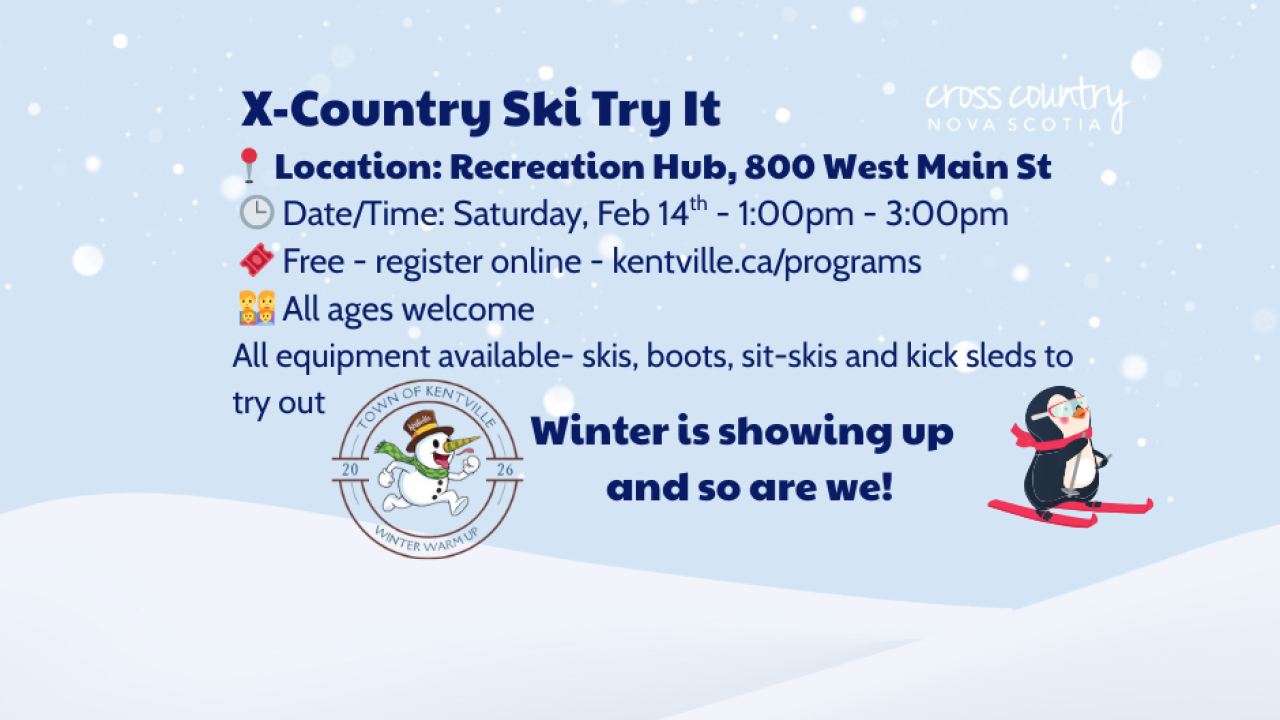 Cross Country Ski Try It, February 14, 1-3 pm, Recreation Hub