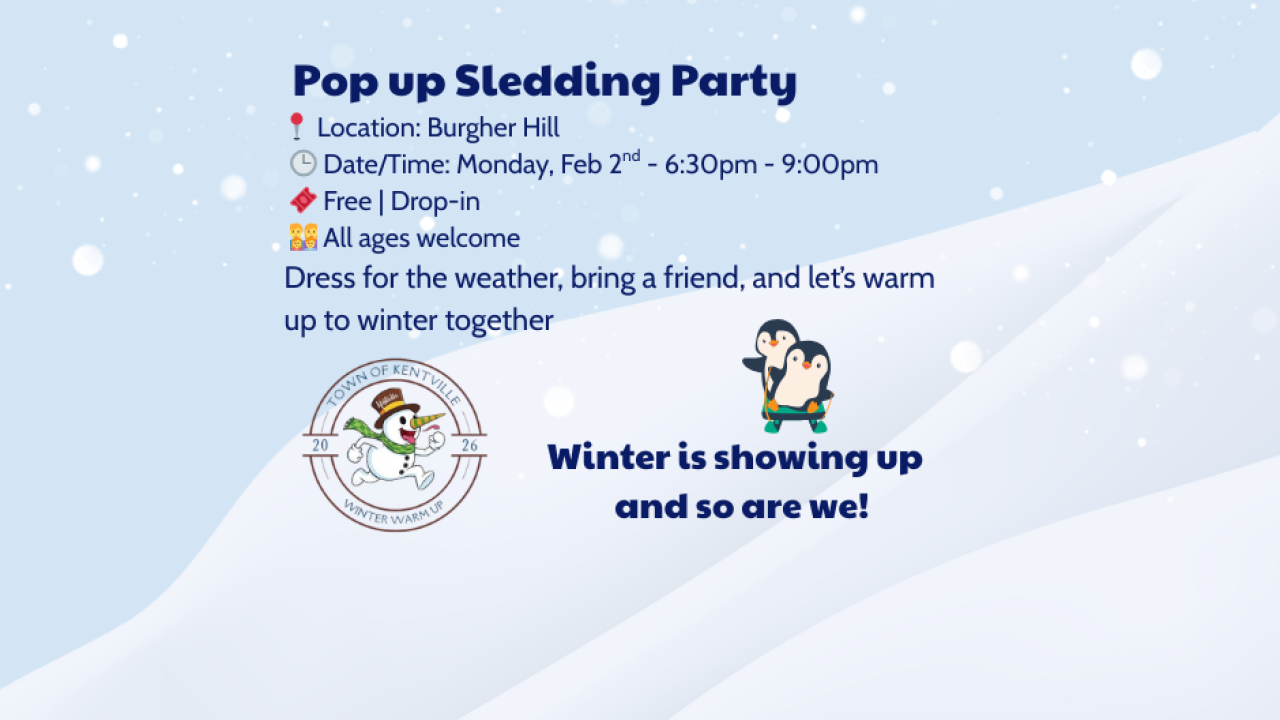Pop Up Sledding Party, Feb 2, 6:30 - 9 pm, Burgher Hill