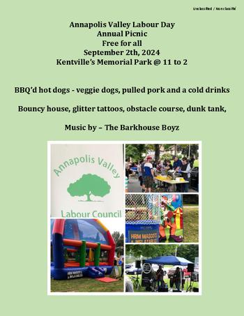 Annapolis Valley Labour Council  Labour Day Picnic