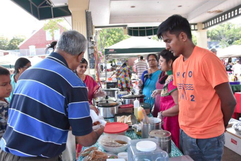 Multicultural festival vendors