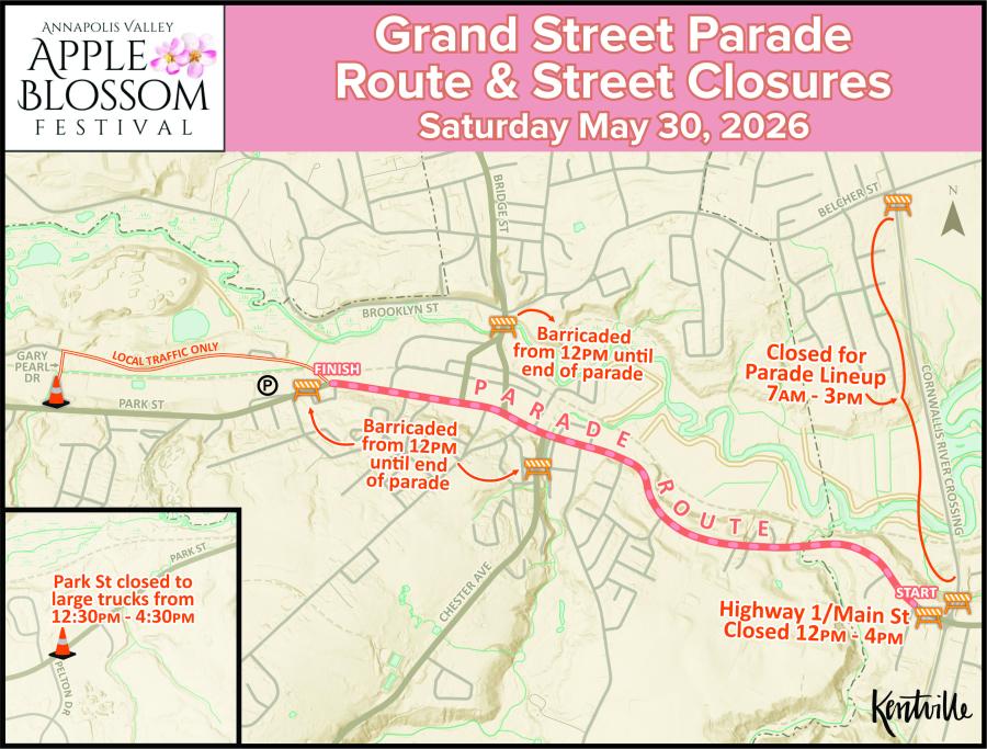 Grand Street Parade Road closure map 