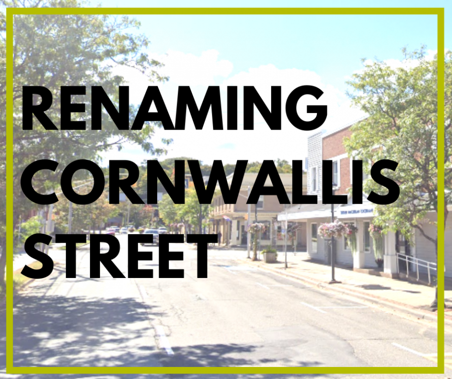 Photo of Cornwallis Street and the words Renaming Cornwallis Street