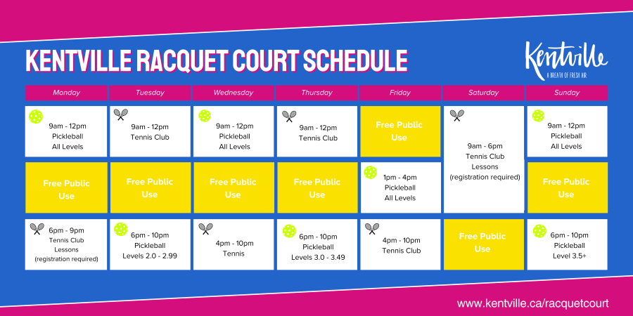 Racquet Court Schedule