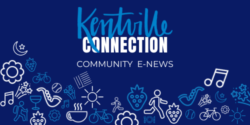 An image card with the title "kentville connecion" is blue with graphic images in white