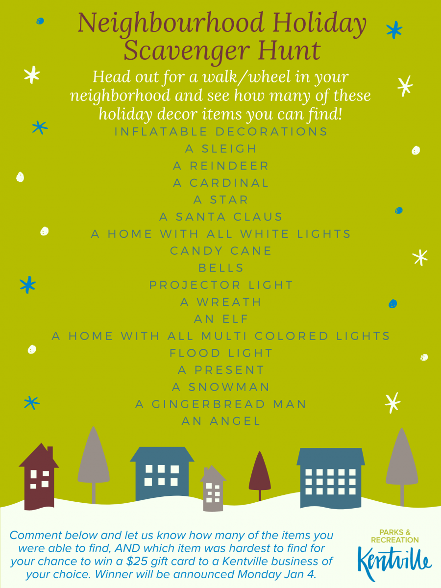 Neighbourhood Holiday Scavenger Hunt Poster
