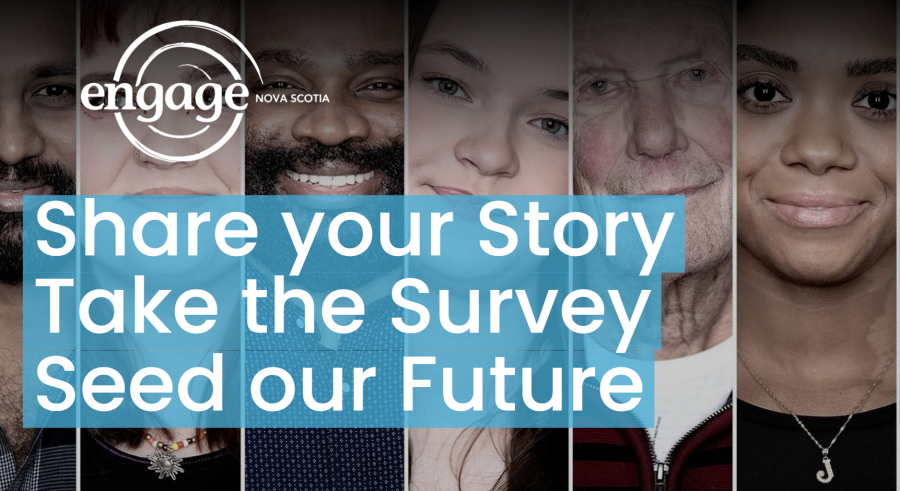 faces with the text share your story