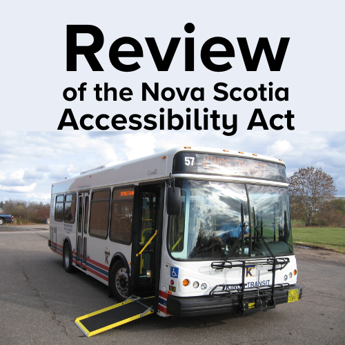 Review of the accessibility act, with an accessible bus in the background
