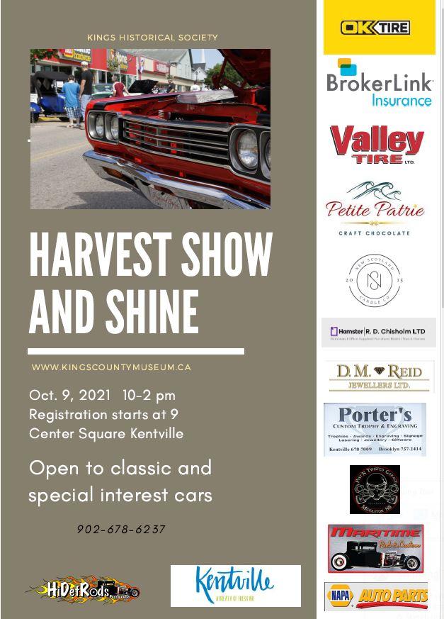 A poster with details about a car show happening in Centre Square on Saturday October 9th from 10-2